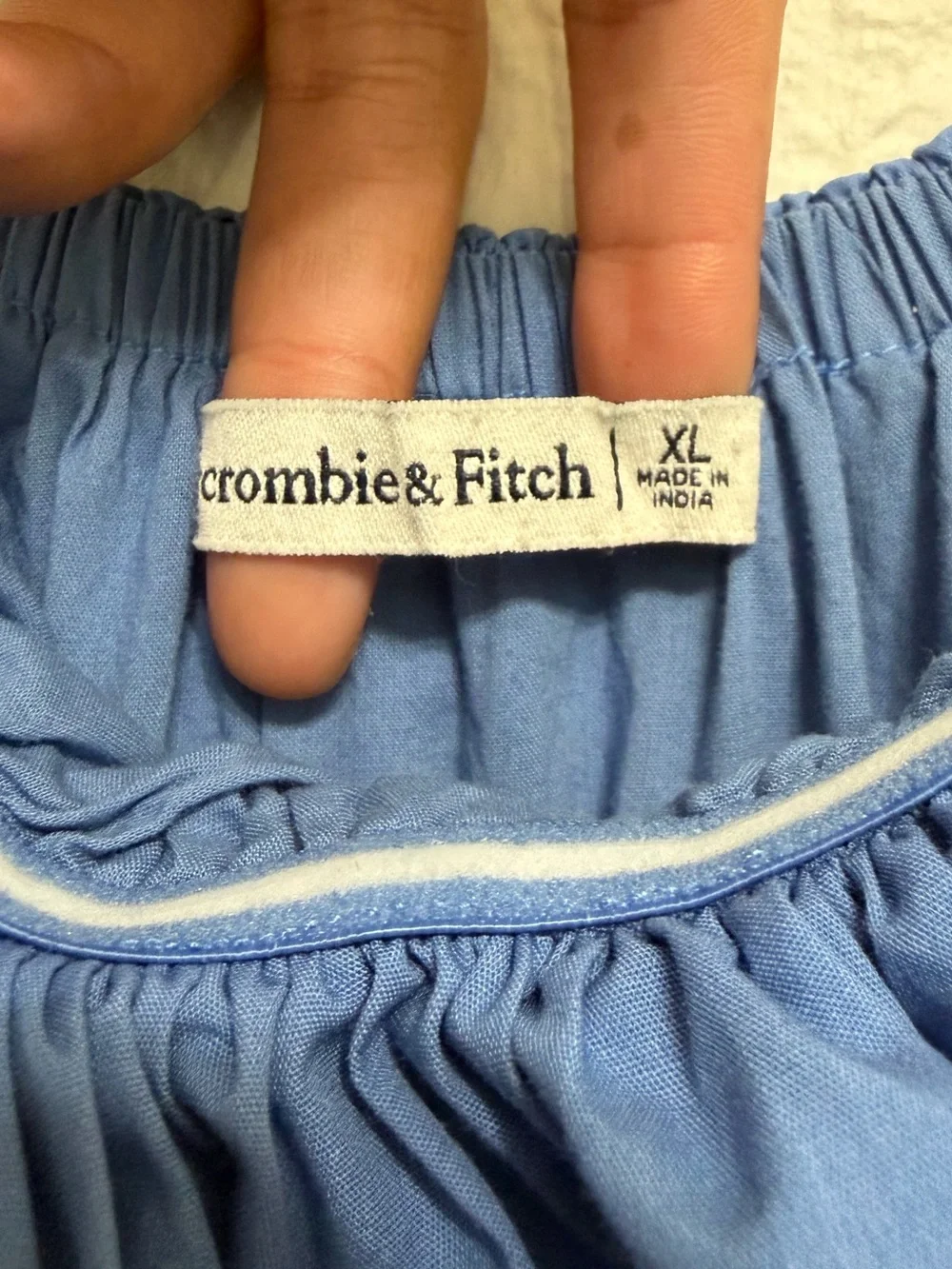 Abercrombie & Fitch Smocked Drop Waist Puff Sleeve Maxi Dress XL
